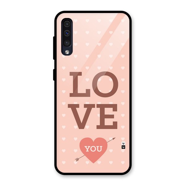 Love You Hearts Glass Back Case for Galaxy A50