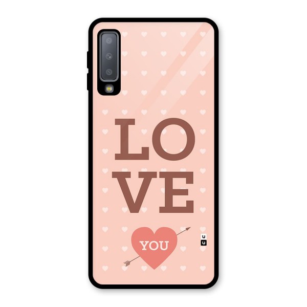 Love You Hearts Glass Back Case for Galaxy A7 (2018)