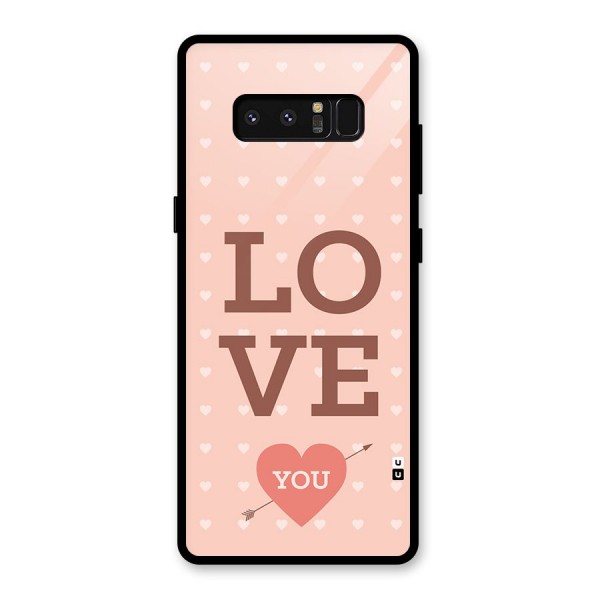 Love You Hearts Glass Back Case for Galaxy Note 8