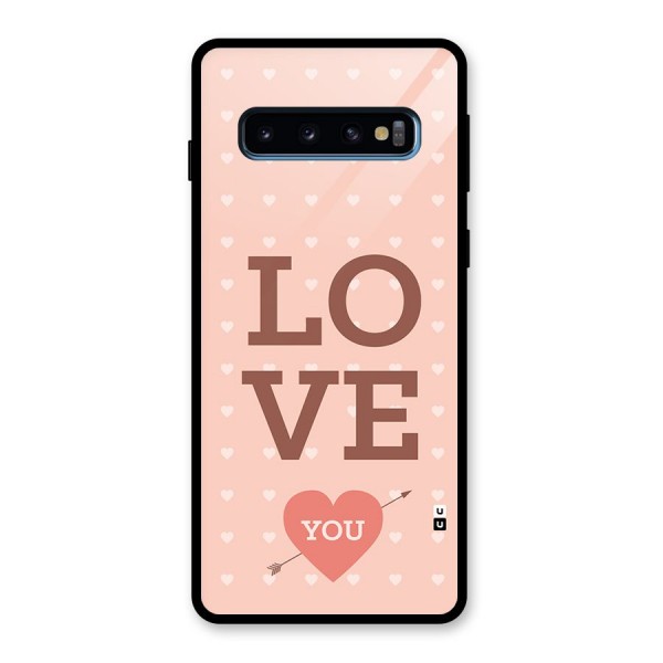 Love You Hearts Glass Back Case for Galaxy S10