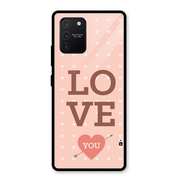 Love You Hearts Glass Back Case for Galaxy S10 Lite