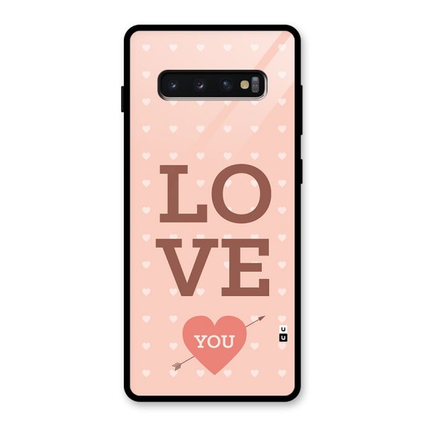 Love You Hearts Glass Back Case for Galaxy S10 Plus