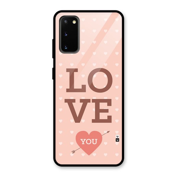 Love You Hearts Glass Back Case for Galaxy S20