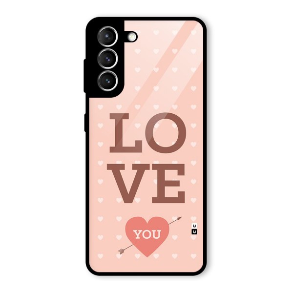 Love You Hearts Glass Back Case for Galaxy S21 5G