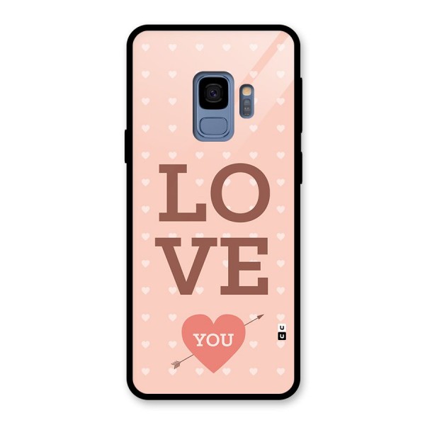 Love You Hearts Glass Back Case for Galaxy S9