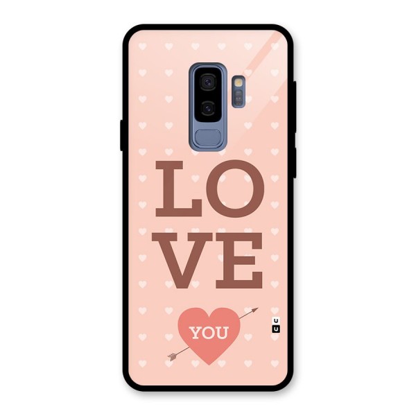 Love You Hearts Glass Back Case for Galaxy S9 Plus