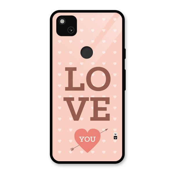 Love You Hearts Glass Back Case for Google Pixel 4a