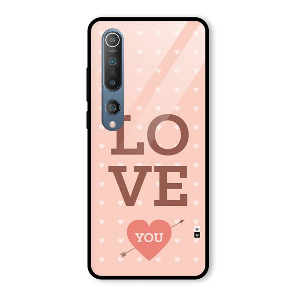 Love You Hearts Glass Back Case for Mi 10