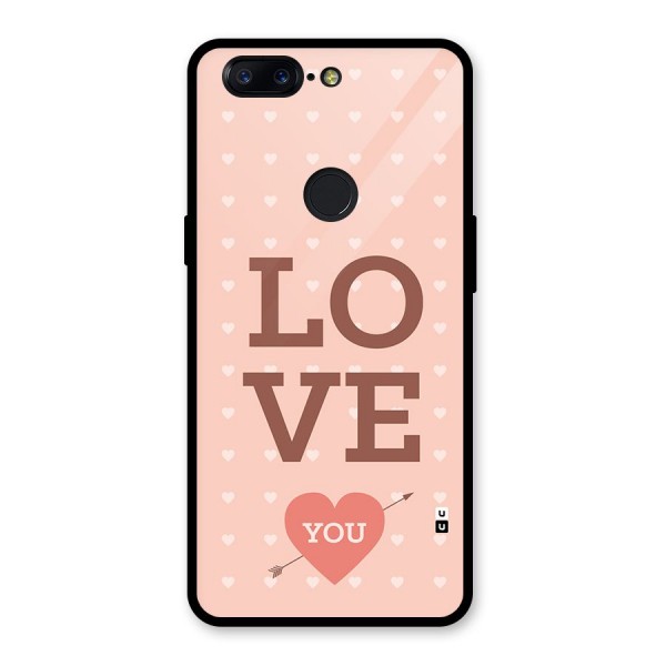 Love You Hearts Glass Back Case for OnePlus 5T