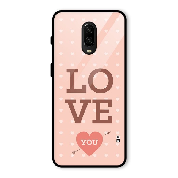 Love You Hearts Glass Back Case for OnePlus 6T