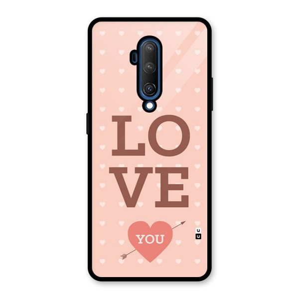 Love You Hearts Glass Back Case for OnePlus 7T Pro