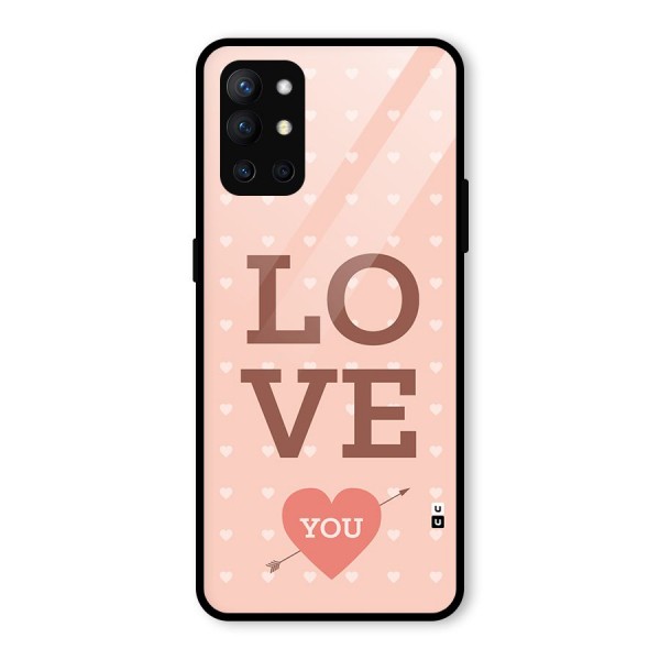 Love You Hearts Glass Back Case for OnePlus 9R