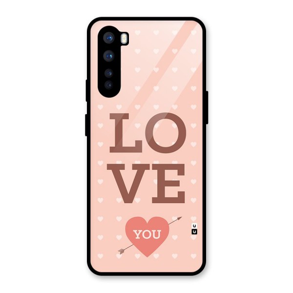 Love You Hearts Glass Back Case for OnePlus Nord