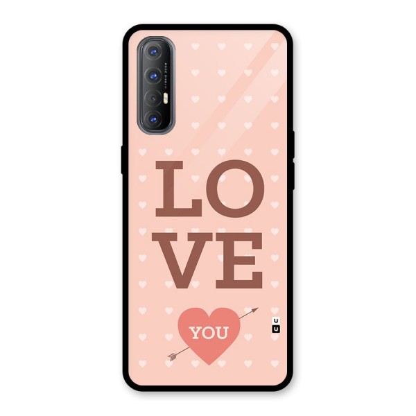 Love You Hearts Glass Back Case for Oppo Reno3 Pro