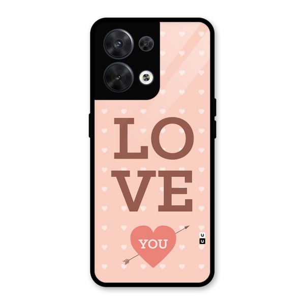 Love You Hearts Glass Back Case for Oppo Reno8 5G