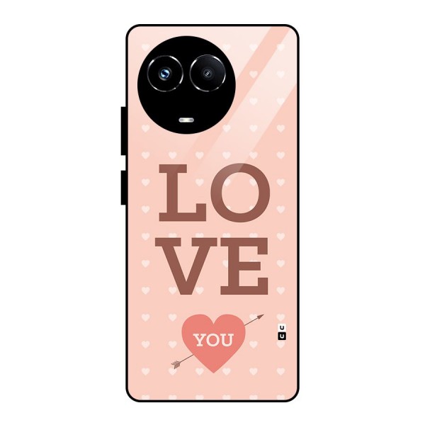 Love You Hearts Glass Back Case for Realme 11X