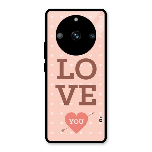 Love You Hearts Glass Back Case for Realme 11 Pro