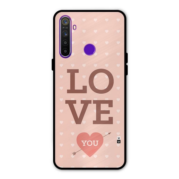 Love You Hearts Glass Back Case for Realme 5s