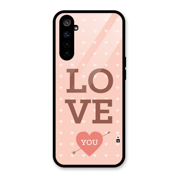 Love You Hearts Glass Back Case for Realme 6