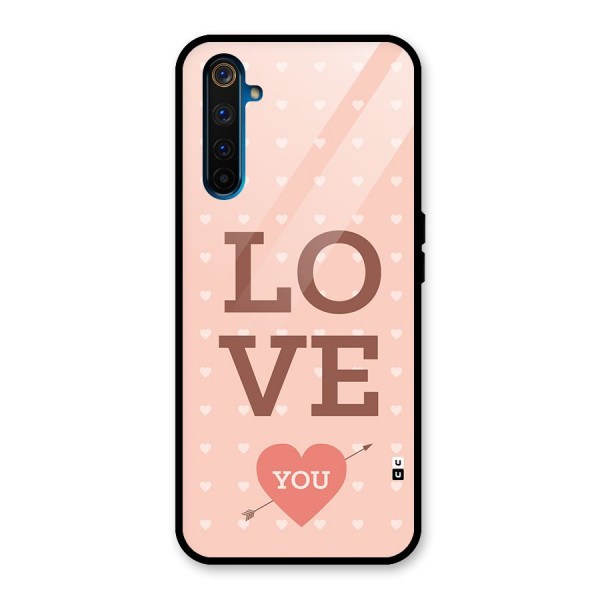 Love You Hearts Glass Back Case for Realme 6 Pro