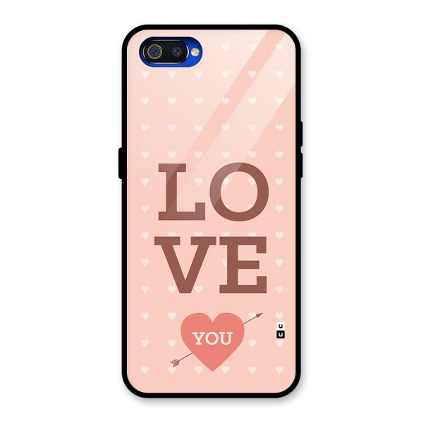 Love You Hearts Glass Back Case for Realme C2