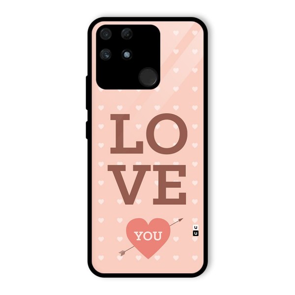 Love You Hearts Glass Back Case for Realme Narzo 50A