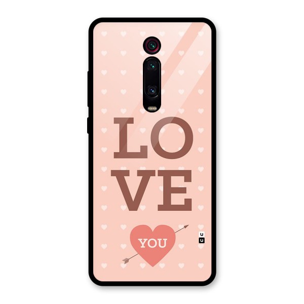 Love You Hearts Glass Back Case for Redmi K20