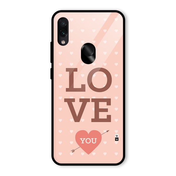 Love You Hearts Glass Back Case for Redmi Note 7