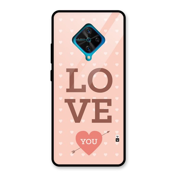 Love You Hearts Glass Back Case for Vivo S1 Pro