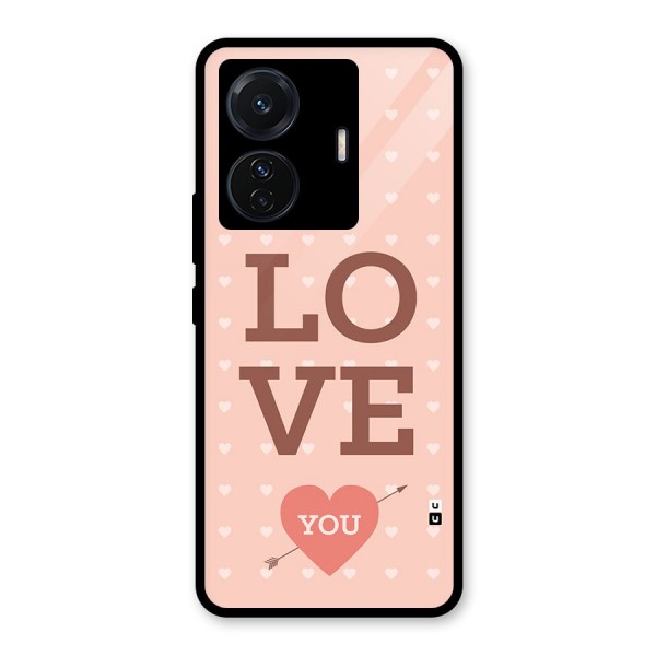 Love You Hearts Glass Back Case for Vivo T1 Pro