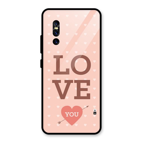 Love You Hearts Glass Back Case for Vivo V15 Pro