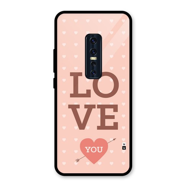 Love You Hearts Glass Back Case for Vivo V17 Pro