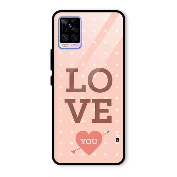 Love You Hearts Glass Back Case for Vivo V20 Pro