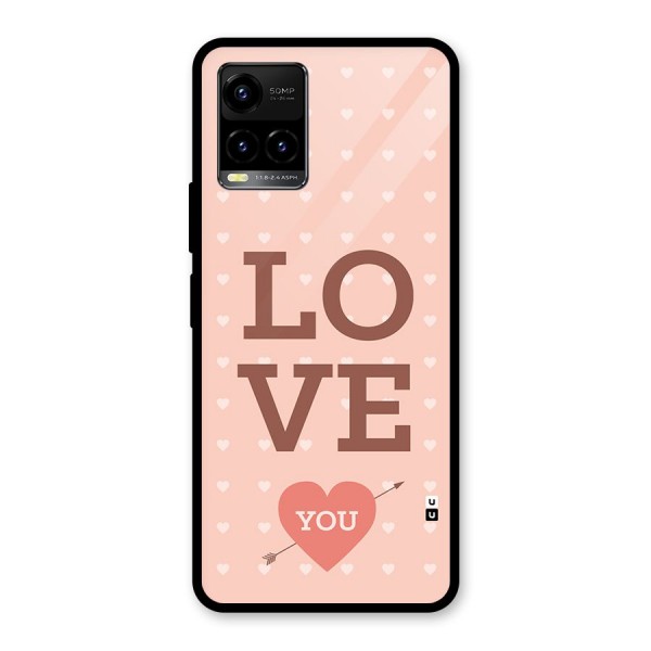 Love You Hearts Glass Back Case for Vivo Y21A