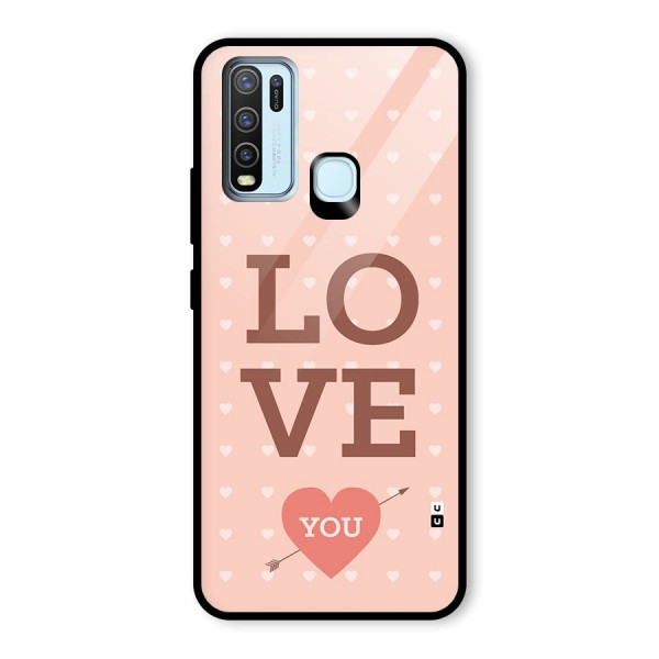 Love You Hearts Glass Back Case for Vivo Y50