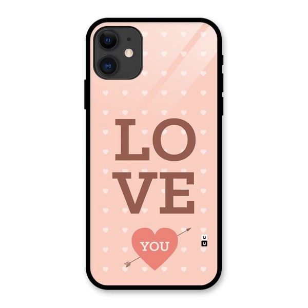 Love You Hearts Glass Back Case for iPhone 11