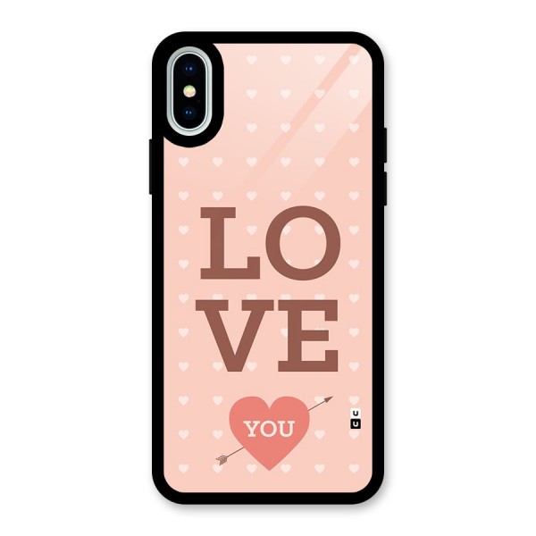 Love You Hearts Glass Back Case for iPhone XS