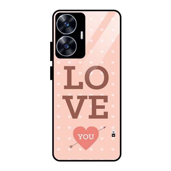 Love You Hearts Glass Back Case for realme C55