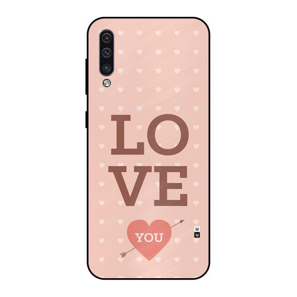 Love You Hearts Metal Back Case for Galaxy A50