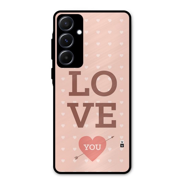 Love You Hearts Metal Back Case for Galaxy A55