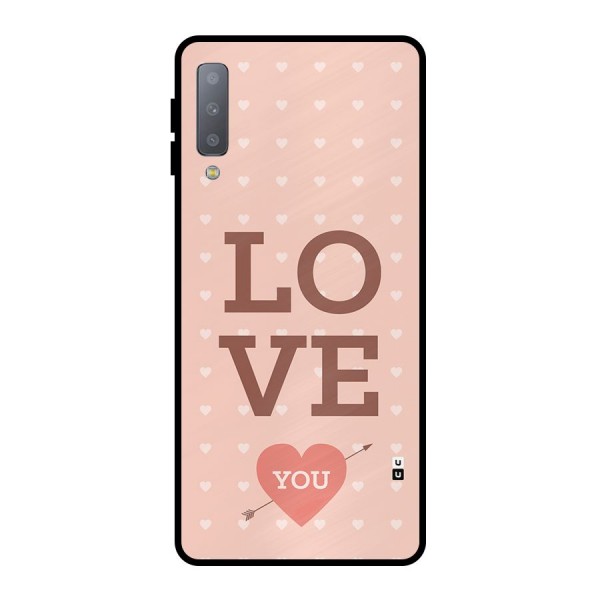 Love You Hearts Metal Back Case for Galaxy A7 (2018)