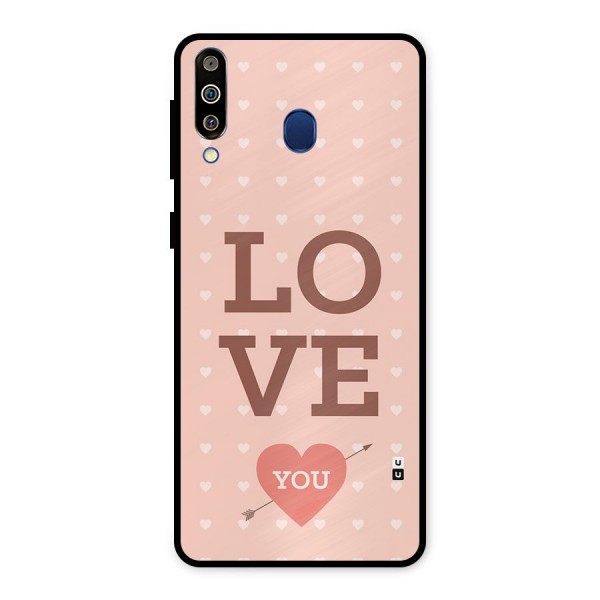 Love You Hearts Metal Back Case for Galaxy M30