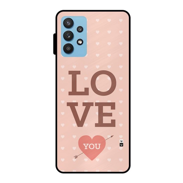 Love You Hearts Metal Back Case for Galaxy M32 5G