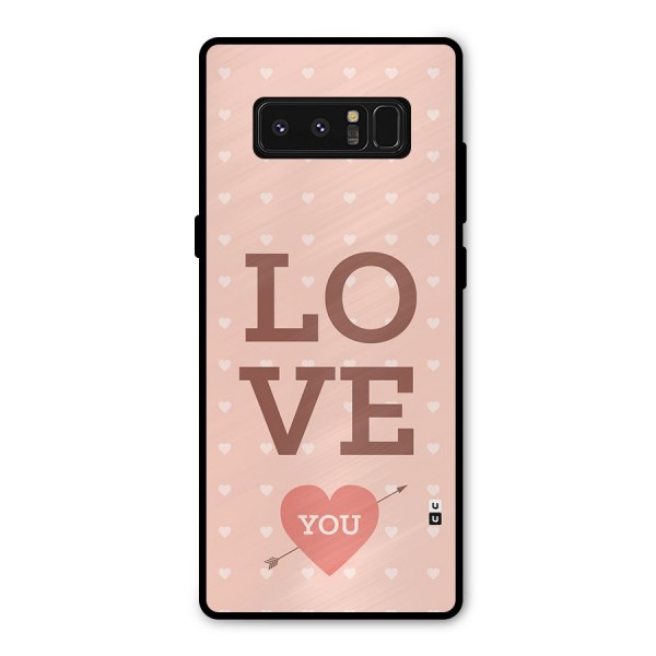 Love You Hearts Metal Back Case for Galaxy Note 8