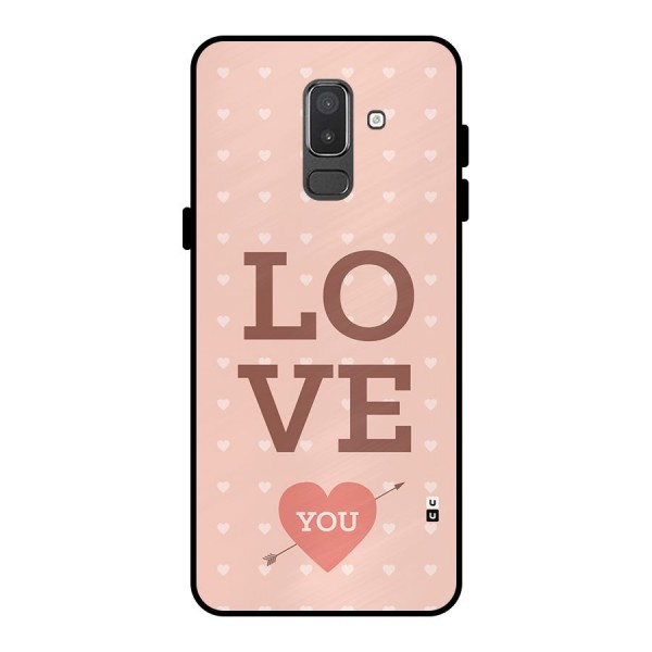 Love You Hearts Metal Back Case for Galaxy On8 (2018)