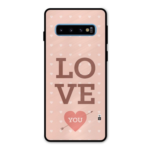 Love You Hearts Metal Back Case for Galaxy S10