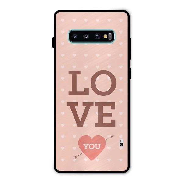 Love You Hearts Metal Back Case for Galaxy S10 Plus