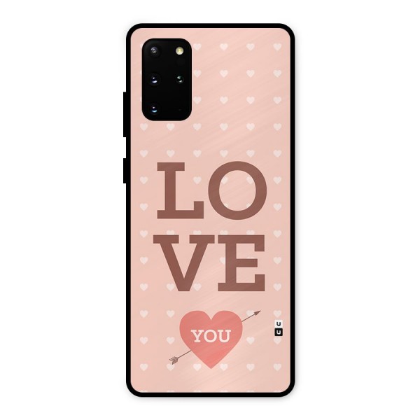 Love You Hearts Metal Back Case for Galaxy S20 Plus