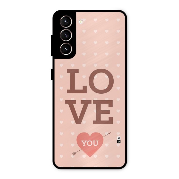 Love You Hearts Metal Back Case for Galaxy S21 5G