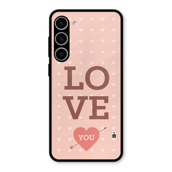 Love You Hearts Metal Back Case for Galaxy S23 Plus